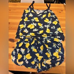 Floral Lemon Print Skirt